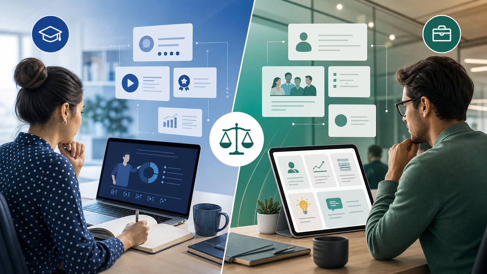 Coursera and LinkedIn Learning business course comparison