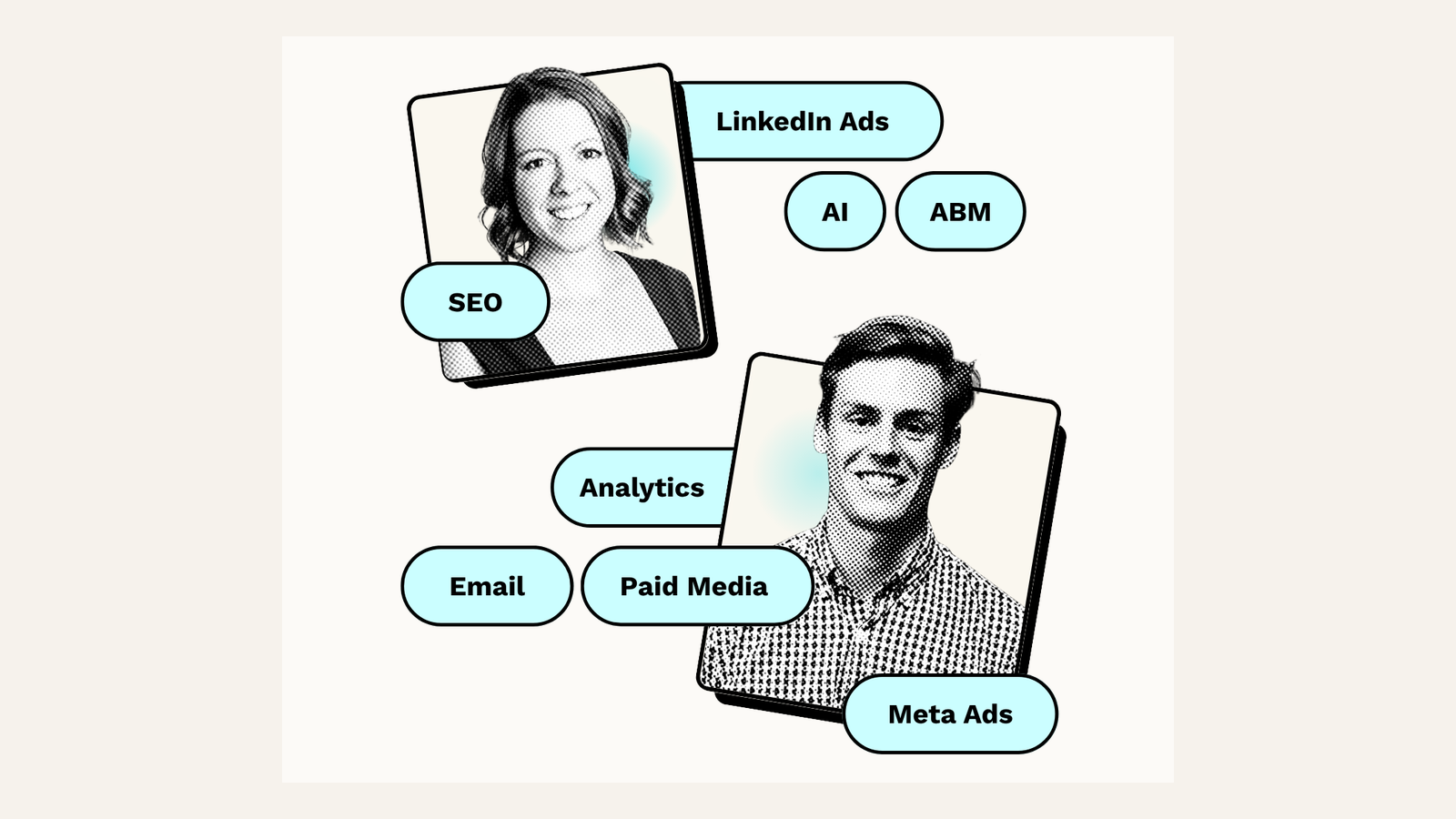 CXL digital marketing course graphic showing marketing topics and practitioner training